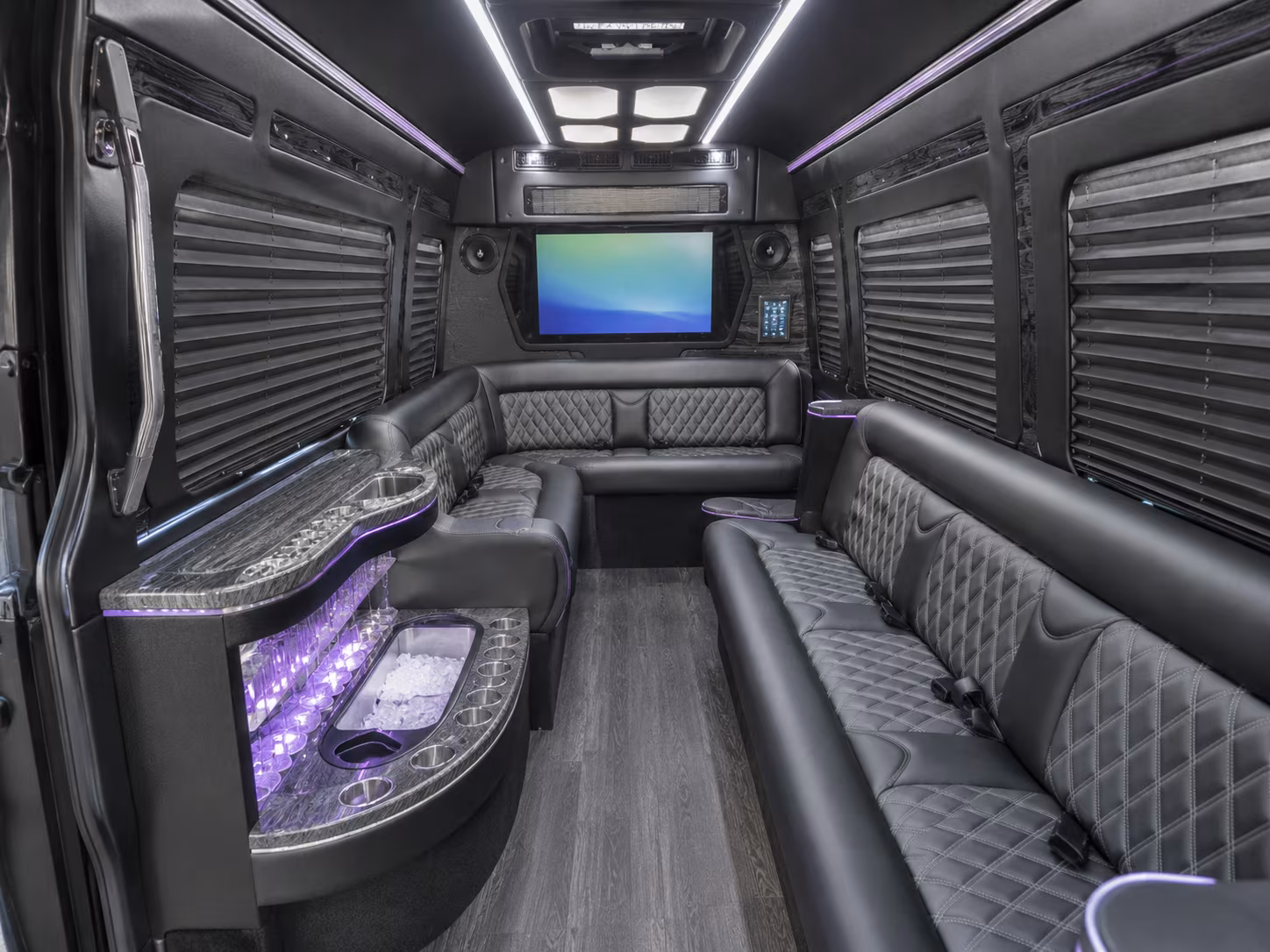 buckeye 40 passenger party bus interior